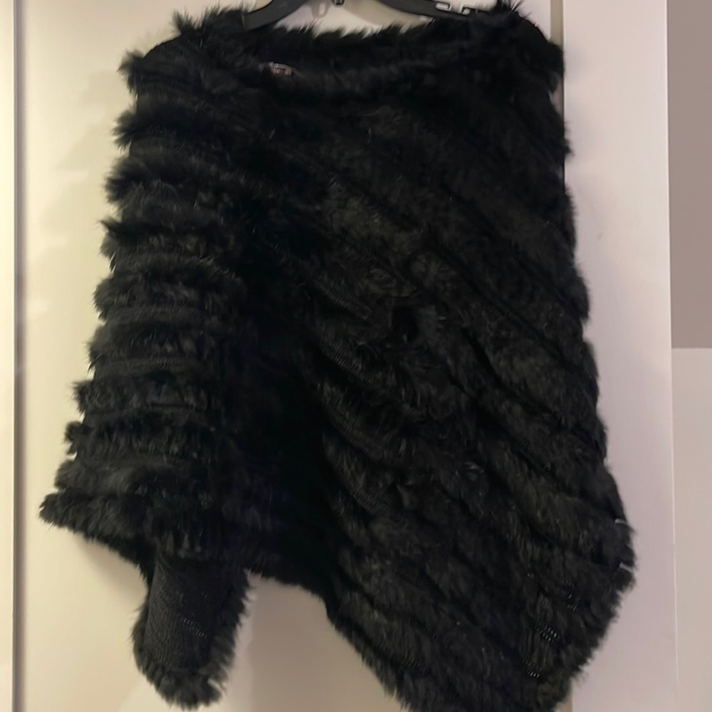 J McLaughlin faux fur poncho